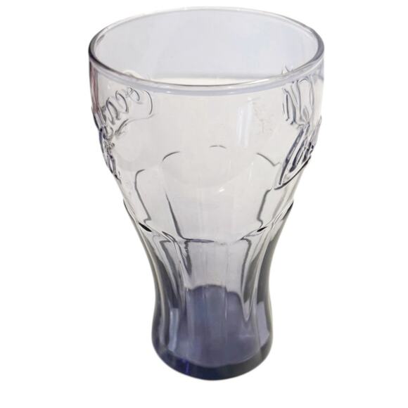 Vintage Coca-Cola Coke Set Of 3 16oz Contour Glasses 2 Amethyst Purple 1 Clear - Picture 6 of 8